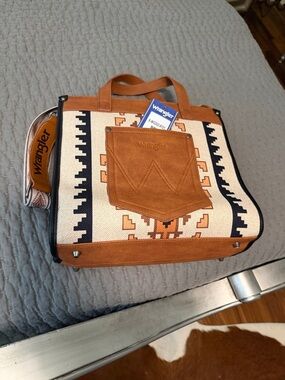 Wrangler Tan & Black Southwest Canvas Duffel